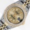 Rolex Ladies 2 Tone Champagne Diamond Lugs Oyster Perpetual Datejust Wristwatch