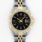 Rolex Ladies 2 Tone Black Index & Pyramid Diamond Oyster Perpetual Datejust Wris