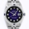 Rolex Mens Stainless Steel Blue Vignette Diamond & Sapphire Datejust Wristwatch