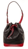 Louis Vuitton Black Red Epi leather Noe GM Bucket Bag