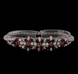 3.96 ctw Ruby and Diamond Bracelet - 18KT White Gold