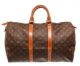 Louis Vuitton Brown Monogram Keepall 45cm Travel Bag