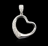 18KT White Gold 0.43 ctw Diamond Heart Pendant