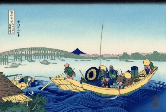Hokusai - Sunset Across the Ryogoku Bridge