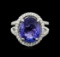 14KT White Gold 7.20 ctw Tanzanite and Diamond Ring