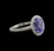 2.65 ctw Tanzanite and Diamond Ring - 14KT White Gold