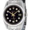 Rolex Mens Stainless Steel 36MM Black Diamond Datejust Wristwatch