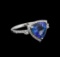 3.60 ctw Tanzanite and Diamond Ring - Platinum