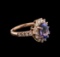 14KT Rose Gold 2.15 ctw Tanzanite and Diamond Ring