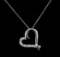 0.45 ctw Diamond Pendant With Chain - 14KT White Gold