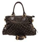 Louis Vuitton Black Denim Monogram Neo Cabby MM Bag