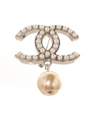 Chanel Silver CC Brooch