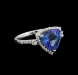 3.60 ctw Tanzanite and Diamond Ring - Platinum