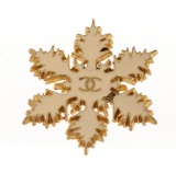 Chanel Gold CC Snowflake Crystal Charm