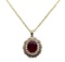 11.34 Ruby and Diamond Pendant With Chain - 14KT Yellow Gold