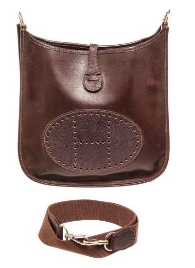 Hermes Brown Leather Evelyn PM Tote Bag