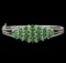 3.68 ctw Tsavorite and Diamond Bracelet - 14KT White Gold