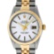 Rolex Mens 2 Tone Silver Index 36MM Datejust Wristwatch