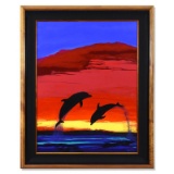 Sunset Dolphins by Wyland Original
