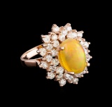 3.83 ctw Opal and Diamond Ring - 14KT Rose Gold