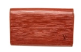 Louis Vuitton Red Epi Leather Porte Monnaie Wallet