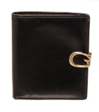 Gucci Black Leather Tab Wallet