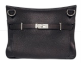 Hermes Black Leather Sac Jypsiere Shoulder Bag
