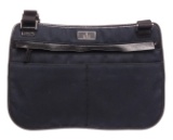 Gucci Blue Black Fabric Leather Flat Crossbody Shoulder Bag