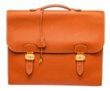 Hermes Orange Sac a Depeches Briefcases