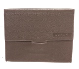 Coach Grey Pebbled Leather Tablet Sleeve