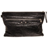 Balenciaga Black Leather Classic City Clutch Bag