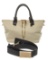 Chloe Gray Black Calfskin Leather Two-tone Baylee Medium Tote Bag