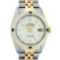 Rolex Mens 2 Tone Silver & Sapphire Diamond 36MM Datejust Wristwatch