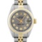 Rolex Ladies 2 Tone Slate Grey Diamond 26MM Datejust Wristwatch