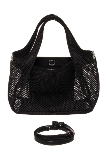 Stella McCartney Black Canvas Net Alter Tote Bag