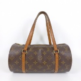 Louis Vuitton Vintage Brown Monogram Canvas Leather Papillon 26 cm Shoulder Bag