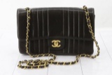 Chanel Black Vertical Quilted Lambskin Leather Mademoiselle Single Flap Bag