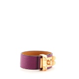 Hermes Collier de Chien Bracelet Leather Brown, Purple