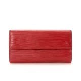 Louis Vuitton Red Epi Leather Carmine Sarah Wallet