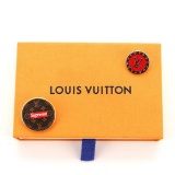 Louis Vuitton Supreme Pin Set Brooch Metal Brown, Red