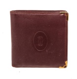 Cartier Burgundy Two Fold Wallet