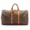 Louis Vuitton Brown Monogram Canvas Leather Keepall 50 cm Duffle Bag Luggage