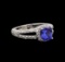 14KT White Gold 1.47 ctw Tanzanite and Diamond Ring