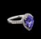 2.80 ctw Tanzanite and Diamond Ring - 14KT White Gold