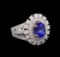 14KT White Gold 2.20 ctw Tanzanite and Diamond Ring