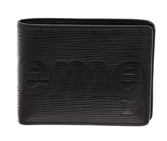 Louis Vuitton x Supreme Black Epi Leather Slender Wallet