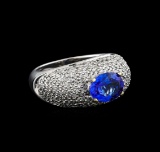 14KT White Gold 1.85 ctw Tanzanite and Diamond Ring