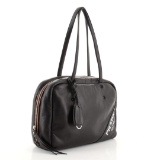 Prada Black Padded Nappa Leather Medium Bowler Bag