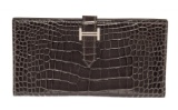 Hermes Black Alligator Leather Bearn Wallet