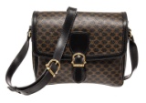 Celine Macadam Pattern Pochette Black Leather Shoulder Bag